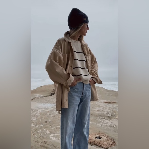 Banana Republic THICK Striped Crewneck Sweater Med - Picture 2 of 6